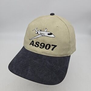 Vintage Honeywell AS907 Strapback Hat‎ Cap Beige Jet Engines Aviation Airplane